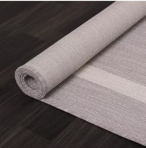 Waikiki Grey/White 8 ft. x 10 ft. Bordered Indoor/Outdoor Area Rug