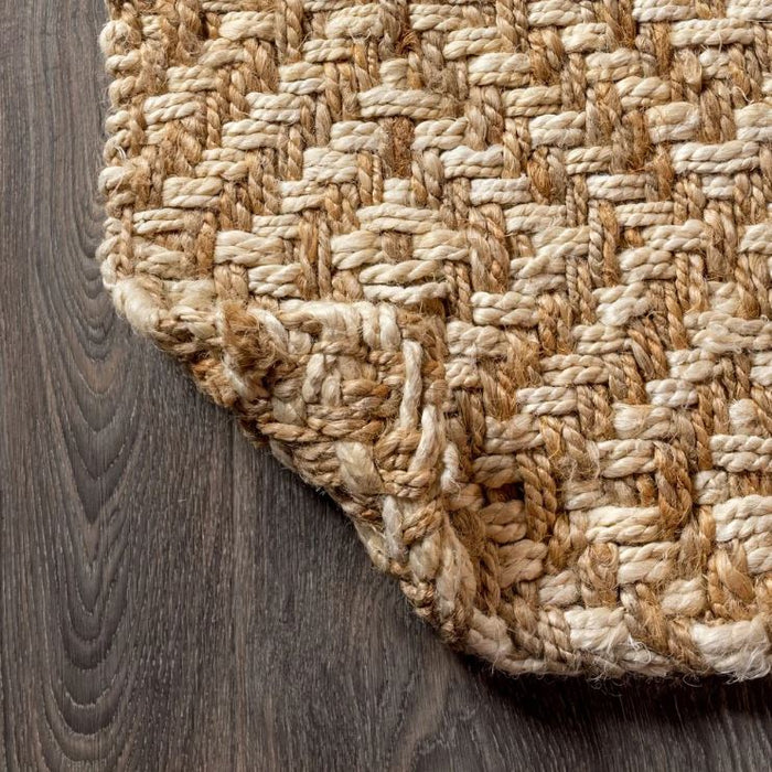 8x10 Hira Hand Woven Diamond Chunky Jute Area Rug