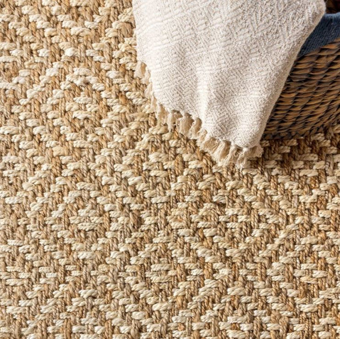 8x10 Hira Hand Woven Diamond Chunky Jute Area Rug