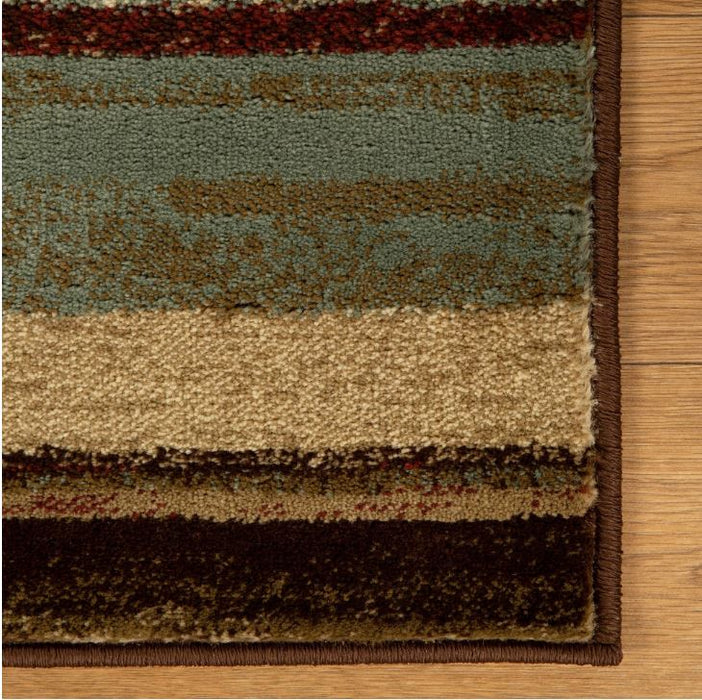 Superior Fulgor Rustic Striped Indoor Area Rug - 7' x 9' - Maroon