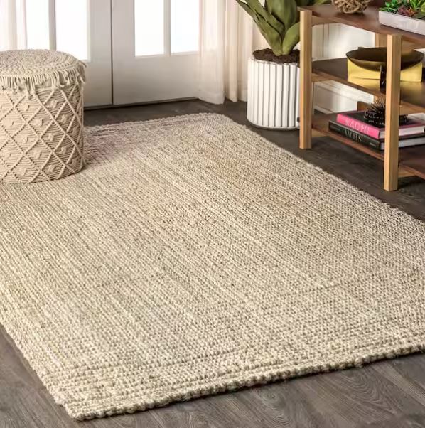 Hiro Hand Woven Chunky Jute Ivory 3 ft. x 5 ft. Area Rug