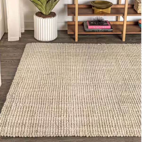 Hiro Hand Woven Chunky Jute Ivory 3 ft. x 5 ft. Area Rug