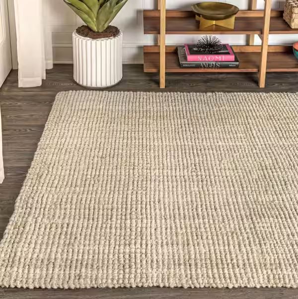 Hiro Hand Woven Chunky Jute Ivory 3 ft. x 5 ft. Area Rug