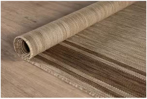 Essence Jute 5 x 7 ft. Bordered Easy to Clean Indoor Outdoor Area Rug