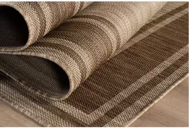 Essence Jute 5 x 7 ft. Bordered Easy to Clean Indoor Outdoor Area Rug