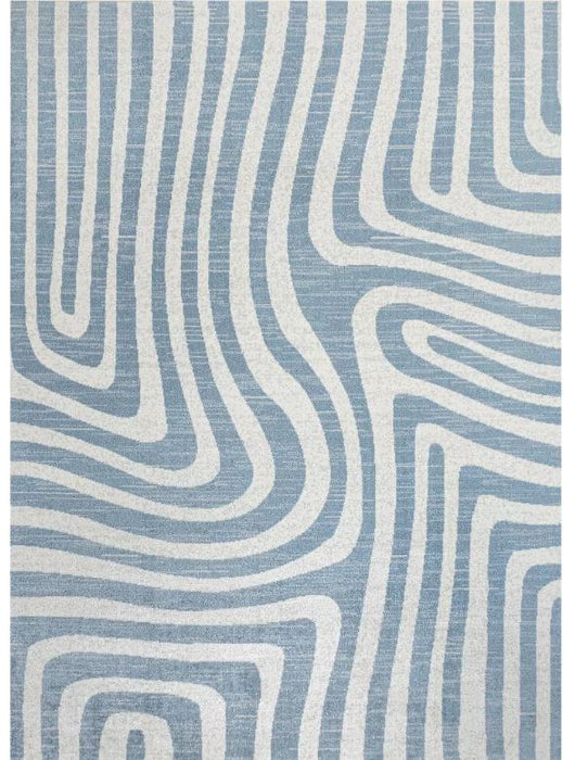 JONATHAN Y Maze Abstract Two-Tone Low-Pile Machine-Washable Blue/Cream 8 ft. x 10 ft. Area Rug, Easy-Clean, Soft, Durable Construction