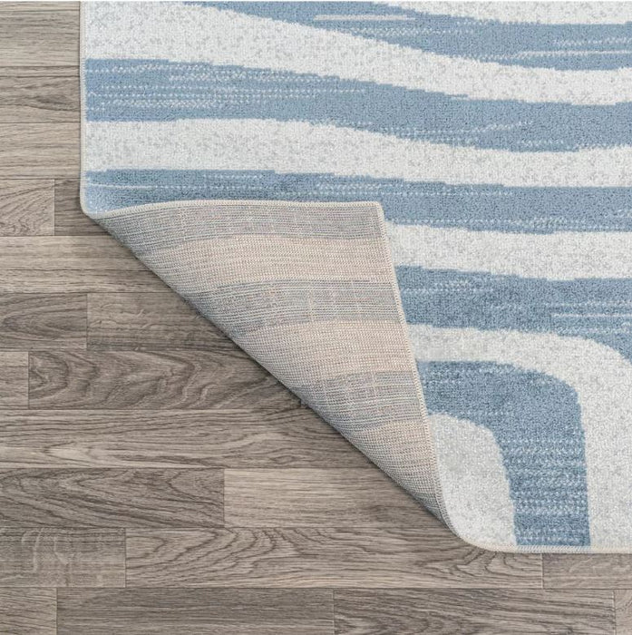 JONATHAN Y Maze Abstract Two-Tone Low-Pile Machine-Washable Blue/Cream 8 ft. x 10 ft. Area Rug, Easy-Clean, Soft, Durable Construction