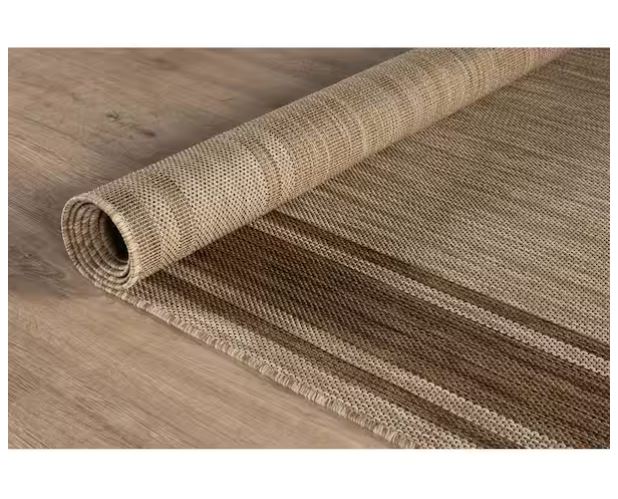 Essence Jute Bordered Easy to Clean Indoor Outdoor 8 ft. x 10 ft. Area Rug
