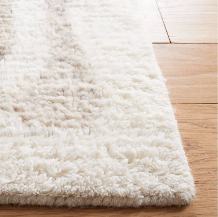 Casablanca CSB549 Hand Knotted Indoor Area Rug - Ivory/Brown - 8'x10' - Safavieh: Wool, Patchwork, Medium Pile
