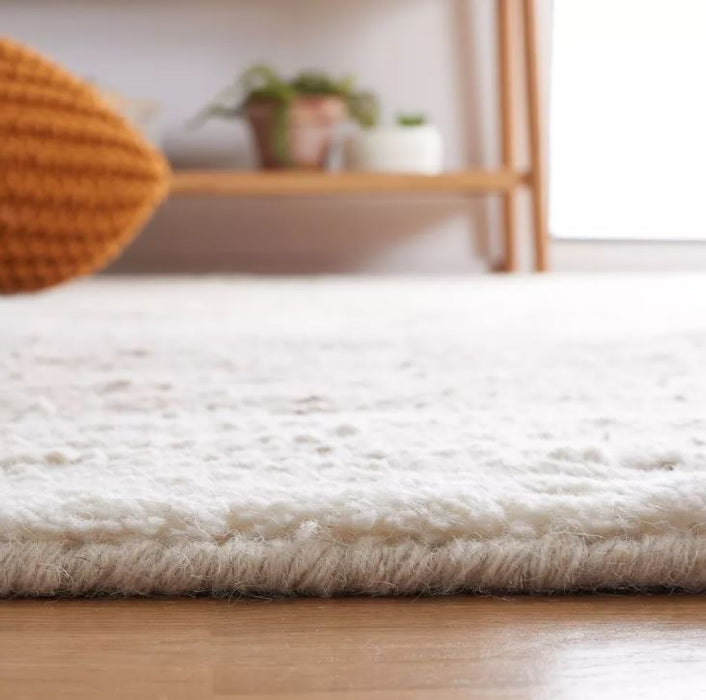 Casablanca CSB549 Hand Knotted Indoor Area Rug - Ivory/Brown - 8'x10' - Safavieh: Wool, Patchwork, Medium Pile