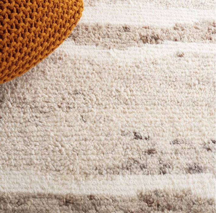 Casablanca CSB549 Hand Knotted Indoor Area Rug - Ivory/Brown - 8'x10' - Safavieh: Wool, Patchwork, Medium Pile