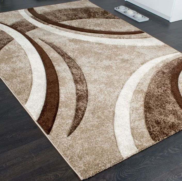 3'11" x 5'7" Arhan Abstract Brown Beige Area Rug