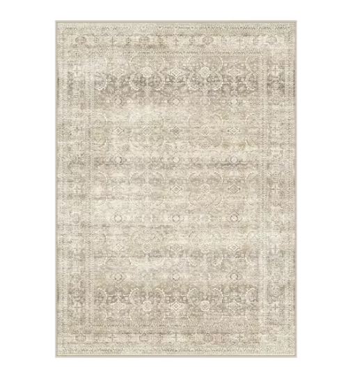 Holly Beige 9 ft. x 12 ft. Distressed Vintage Floral Area Rug