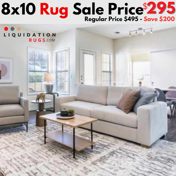 8'x10' Large Grey & Cream Ultra Soft Mico-Shag Area Rug