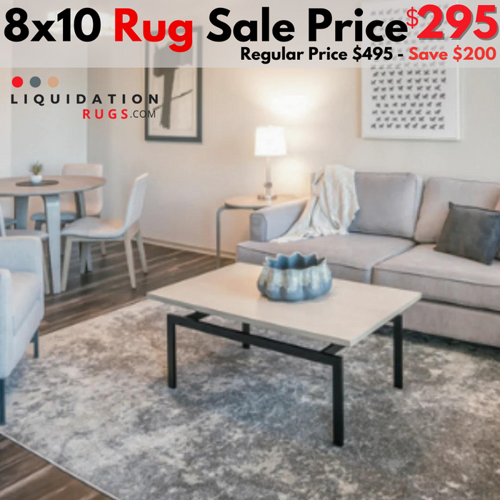 8'x10' Large Cream/Grey Ultra Soft  Micro-Shag Area Rug