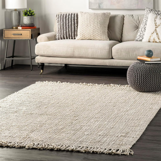 8x10 Off-White Farmhouse Chunky Jute Area Rug By nuLOOM
