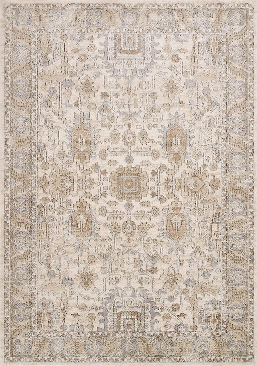 Loloi II Teagan Collection TEA-03 Ivory / Sand 7'-11" x 10'-6", .25" Thick, Area Rug, Soft, Durable, Neutral, Woven, Low Pile, Non-Shedding, Easy Clean, Living Room Rug