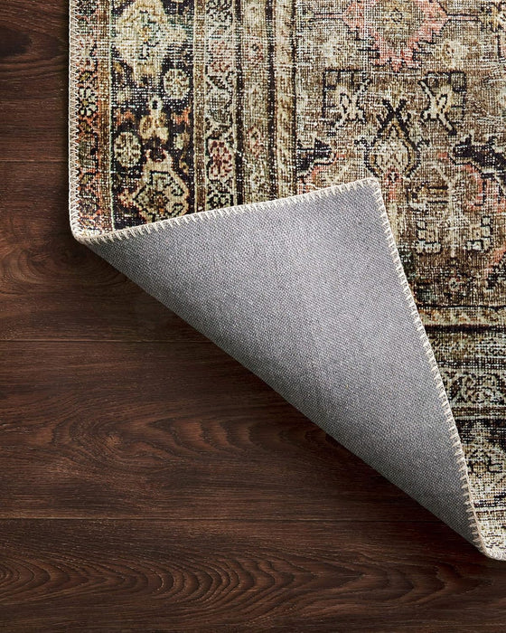 Loloi LAYLA Collection, LAY-03, Olive / Charcoal, 9'-0" x 12'-0", .13" Thick, Area Rug, Soft, Durable, Vintage Inspired, Distressed, Low Pile, Non-Shedding, Easy Clean, Printed, Living Room Rug