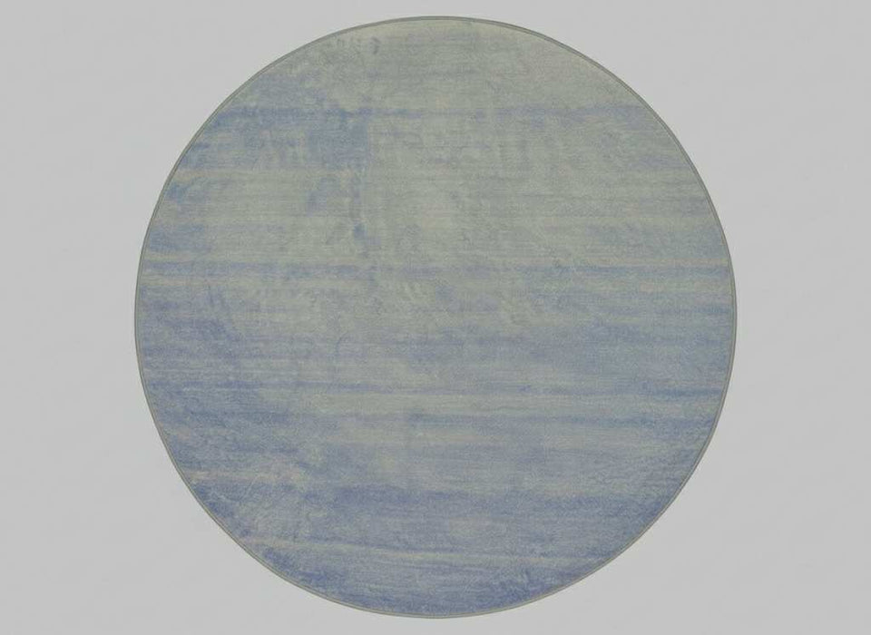 4ft Round Blue Contemporary Jeans Modern Area Rug