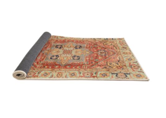 7x10 Red Abstract Modern Area Rug
