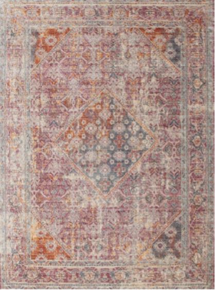 Runner 2x3 Orange Salmon Pink Contemporary Modern Rug