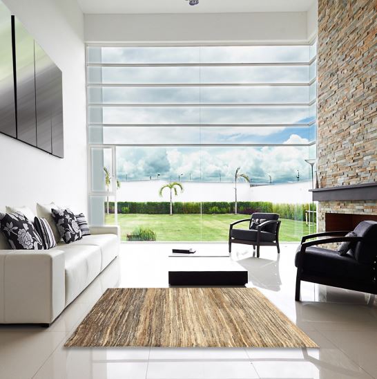 5x7 Dark Gold Brown Contemporary Modern Rug