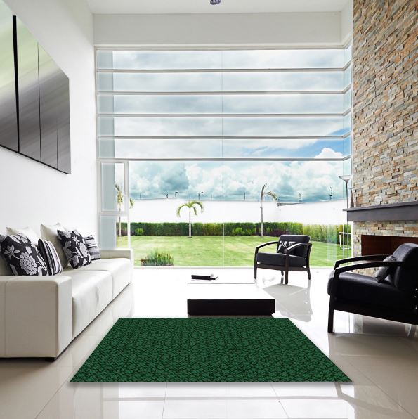 5x8 Black Patterned Area Rug