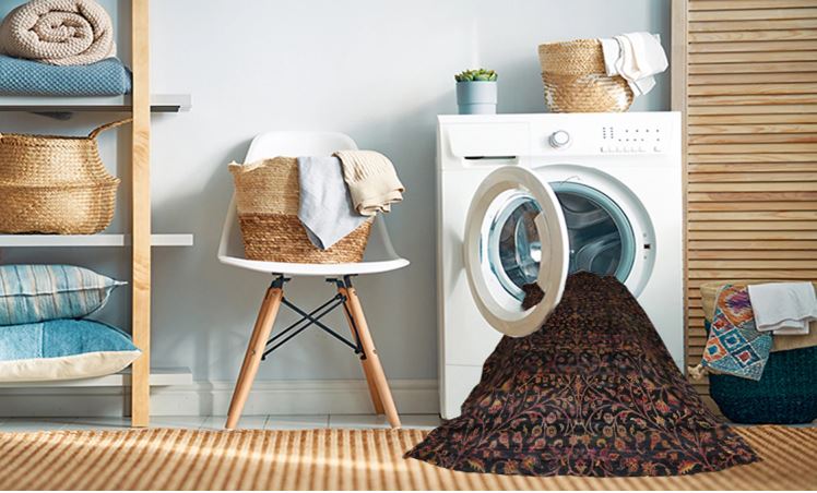 8x12 Dark Brown Machine Washable Traditional Rug