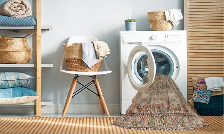 Square 8ft Sienna Brown Machine Washable Traditional Rug