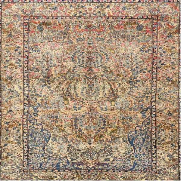 Square 8ft Sienna Brown Machine Washable Traditional Rug