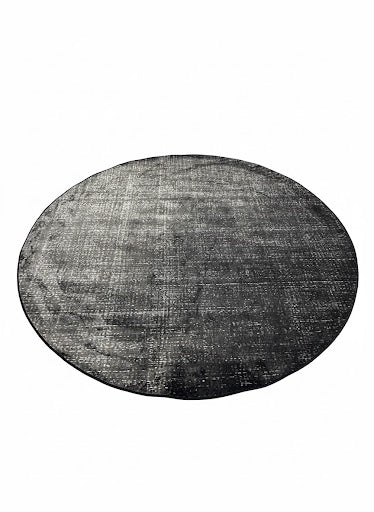 8ft Round Coffee Brown Abstract Modern Area Rug