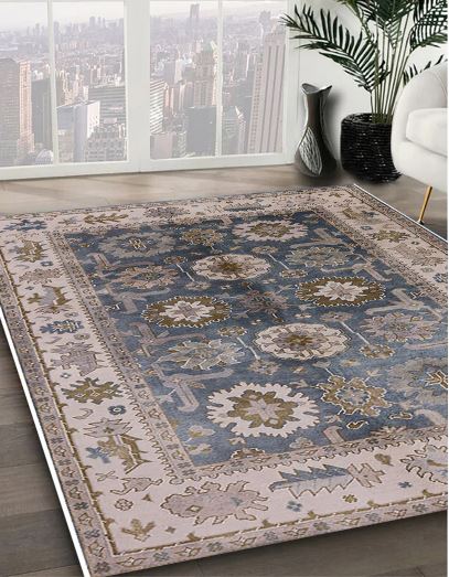 7x10 Puce Purple Mid-Century Modern Oriental Rug