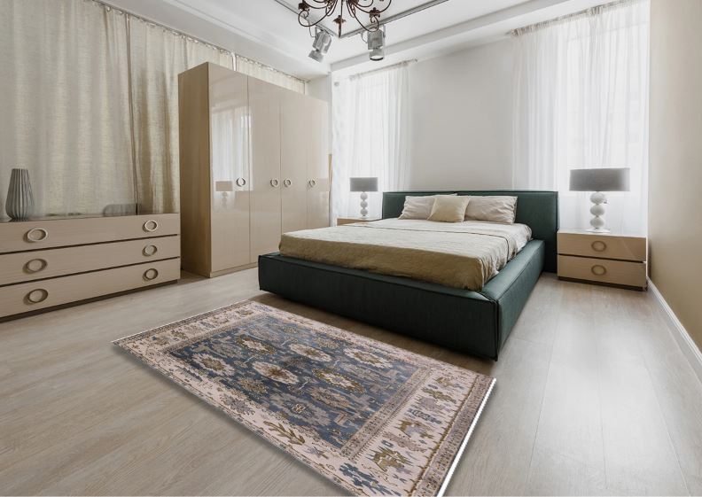 7x10 Puce Purple Mid-Century Modern Oriental Rug