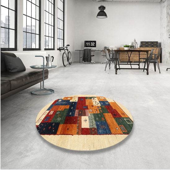 6x9 Brown Red Machine Washable Contemporary Rug