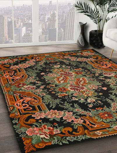 5' x 7' Red Traditional Medallion Area Rug