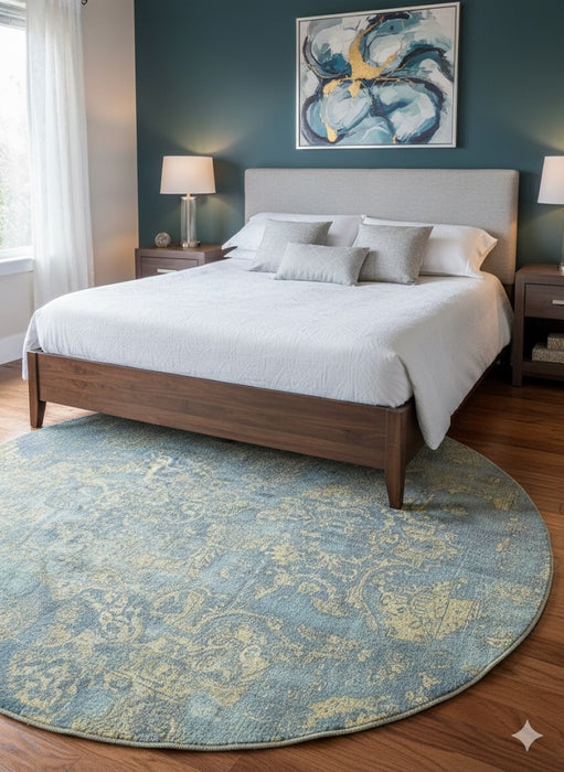 8ft Washable Round Area Rug