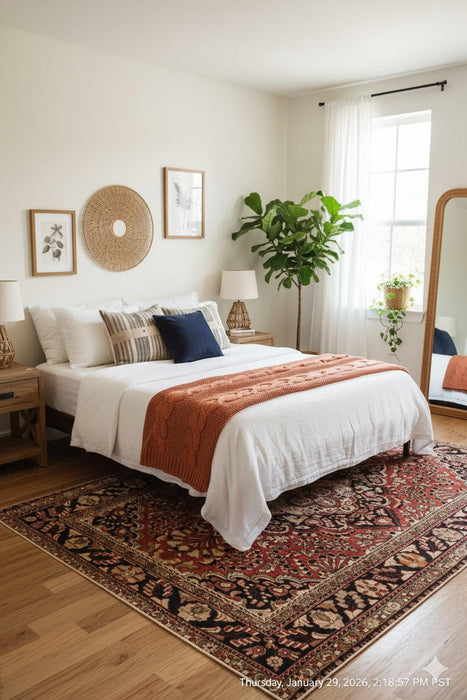 5' x 8' Rectangle Multi Color Medallion Traditional Area Rug