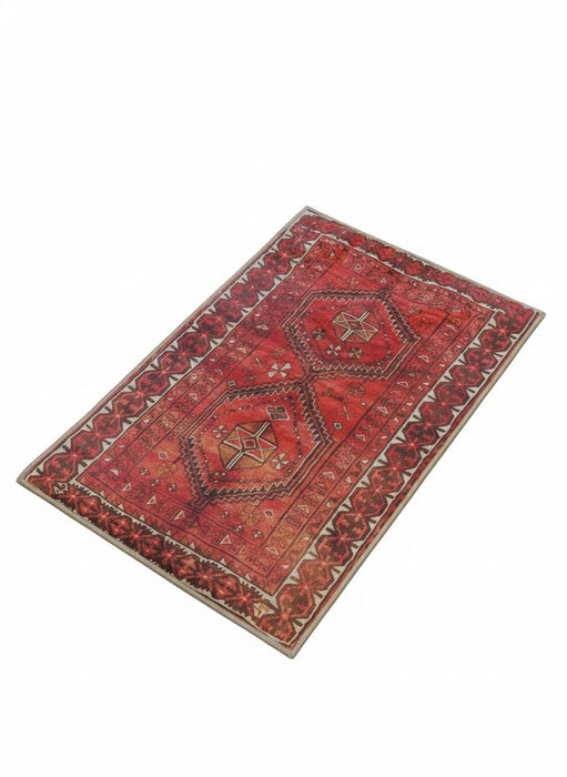 2' x 3' Rectangle Red Crimson Ivory Tribal Geometric Traditional Area Rug