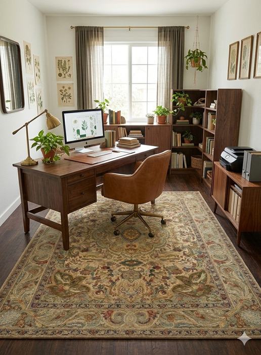 5' x 8' Multi Color Floral Medallion Traditional Area Rug