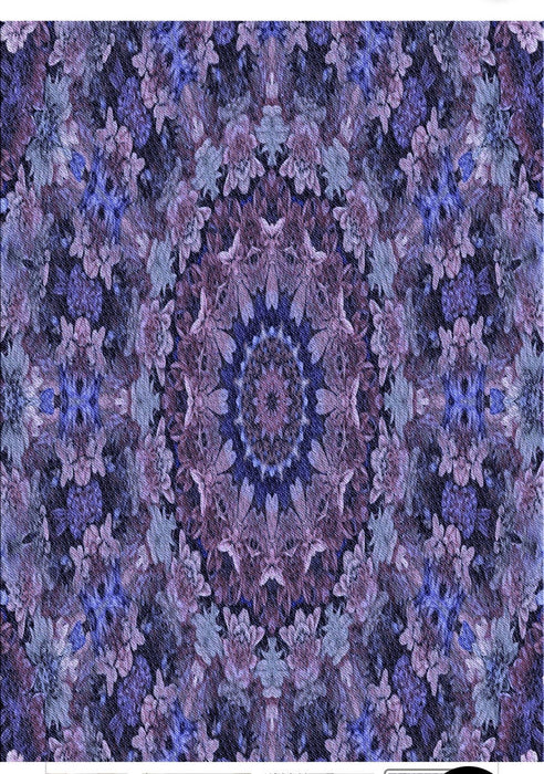 5' x 7' Dusty Purple Violet / Amethyst Indigo Blue Floral Medallion Vintage-Style Area Rug