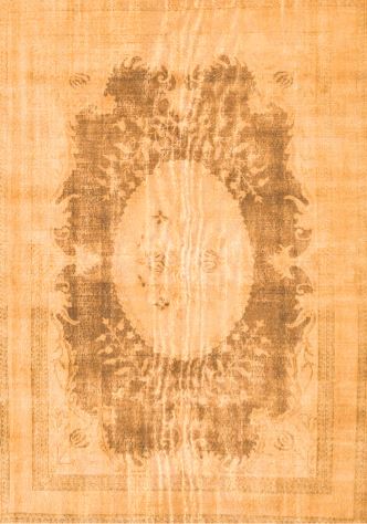 5' x 7' Rectangular Warm Gold / Honey Beige Distressed Medallion Vintage Area Rug