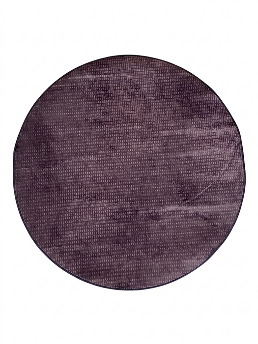 5' Round Purple Plum Solid Textured Contemporary Area Rug