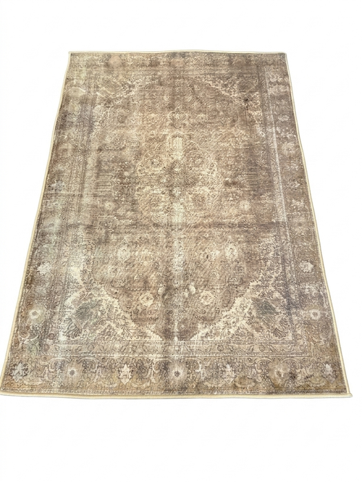 4' x 6' Rectangular Taupe Beige Distressed Medallion Vintage Area Rug