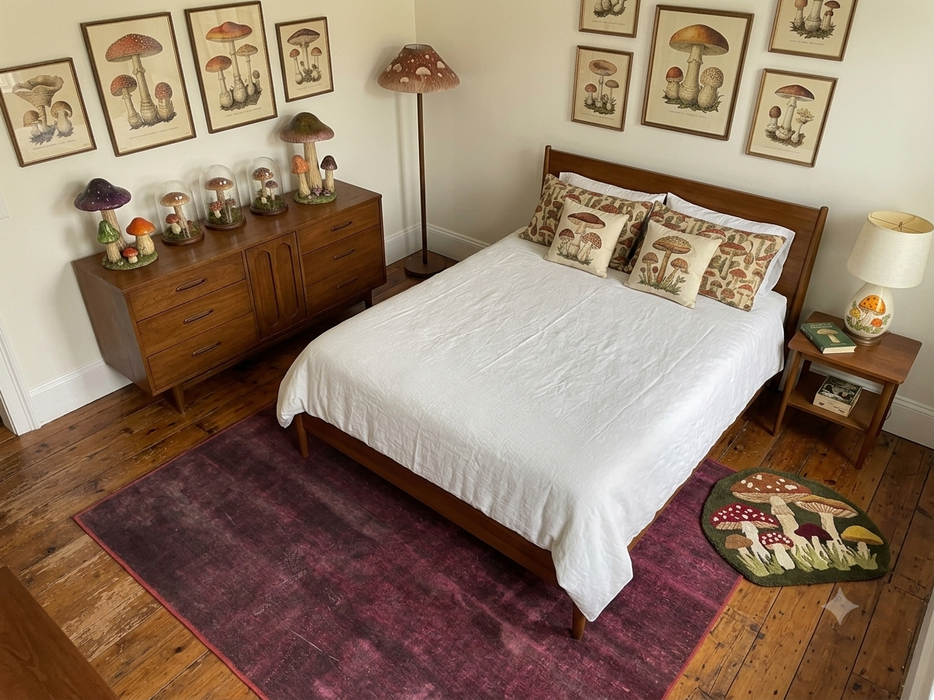 7' x 10' Rectangular Burgundy Plum Distressed Modern Area Rug