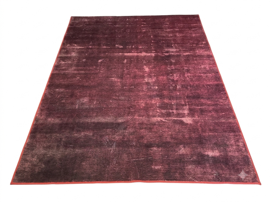 7' x 10' Rectangular Burgundy Plum Distressed Modern Area Rug