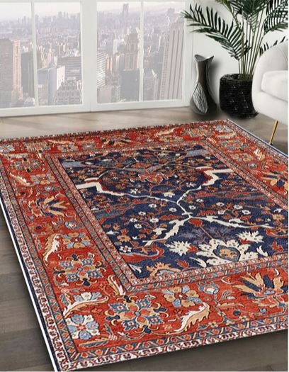 5' x 8' Pink Mid-Century Modern Oriental Area Rug