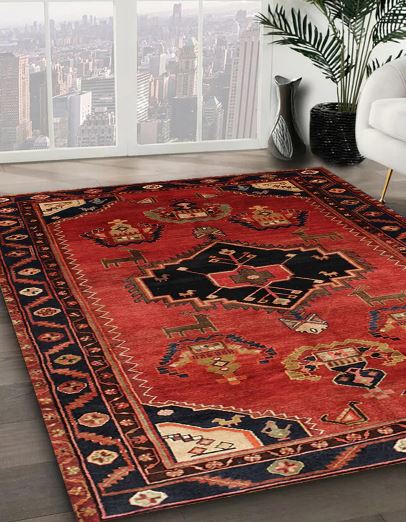 6' x 9' Traditional Dark Sienna Brown Persian Area Rug