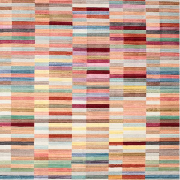 4ft Square Orange Contemporary Sunrise Modern Area Rug