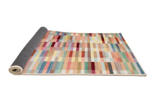4ft Square Orange Contemporary Sunrise Modern Area Rug