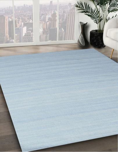 4ft Round Blue Contemporary Jeans Modern Area Rug